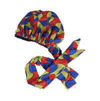 African Print Bonnet Tie Caps